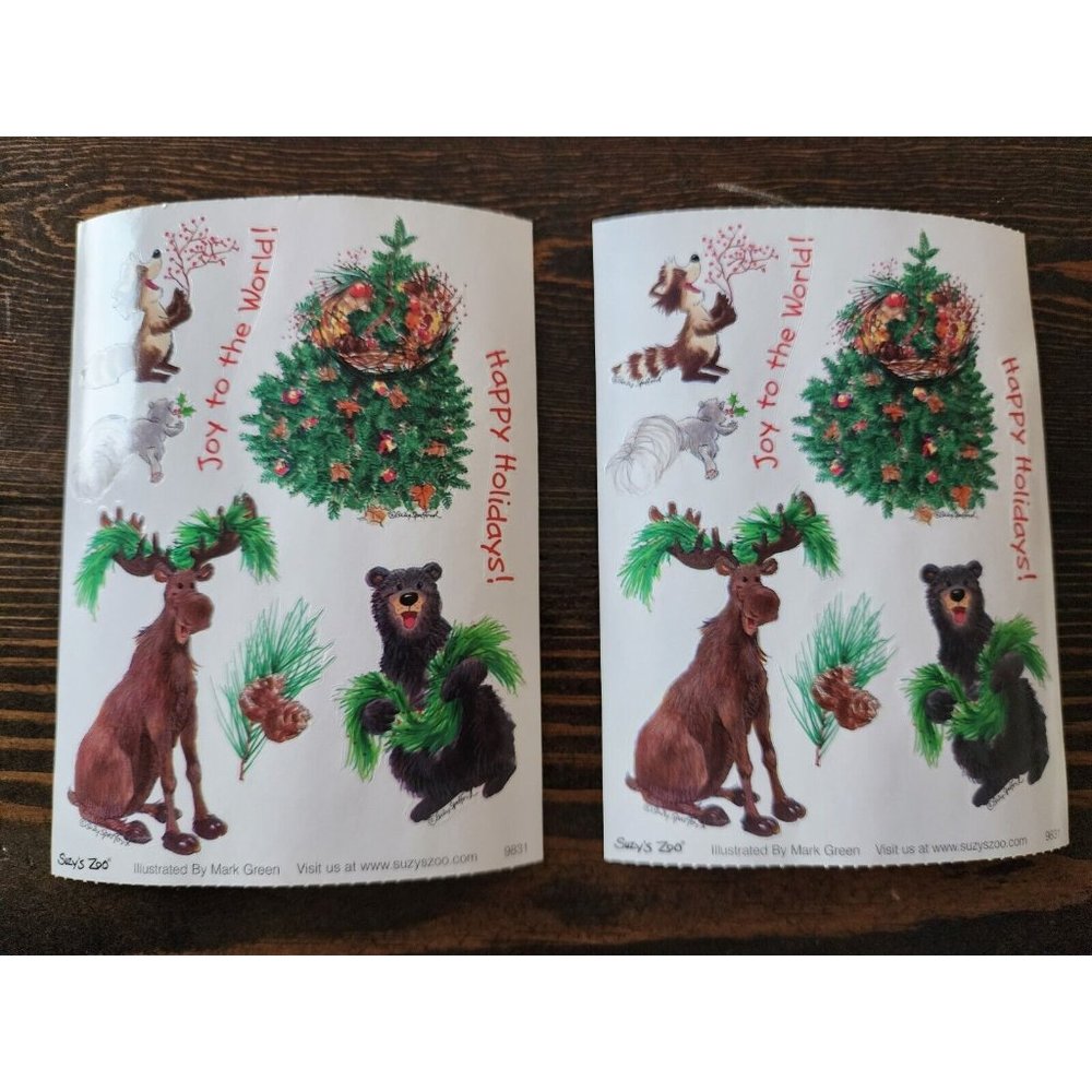 Stickers Lot - Suzy's Zoo 9831 Animals Holidays RARE 2 SHEETS - Retired #15
